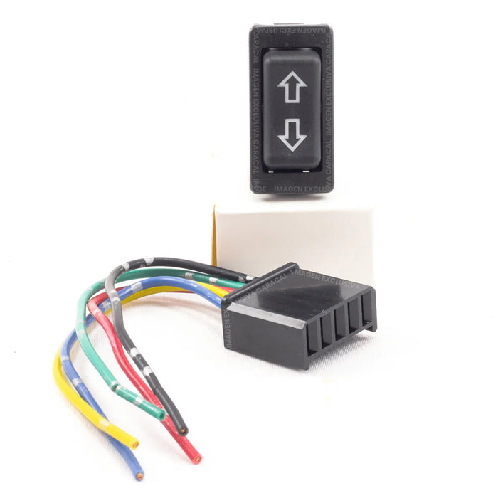 Boton Elevavidrios 12V Con Conector 5 Pines Universal