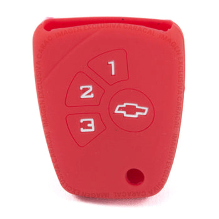 Forro Control Silicone Chevrolet Optra Grand Vitara Spark Aveo Chevistar 2005-2015 4 Botones Rojo