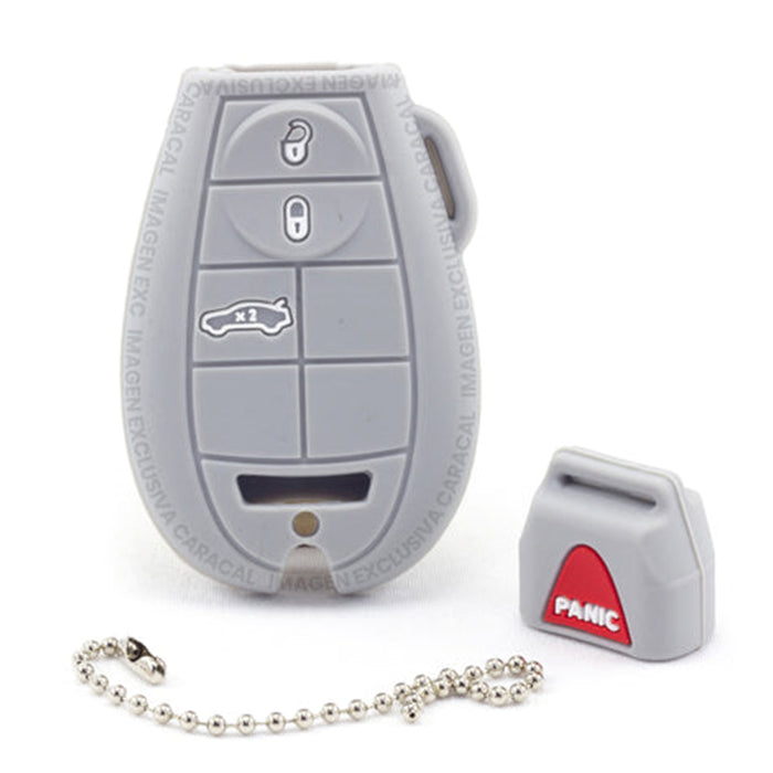 Forro Control Silicone Dodge Charger Challenger Durango Journey 2008-2016 Jeep Grand Cherokee 2008-2020 4 Botones Gris