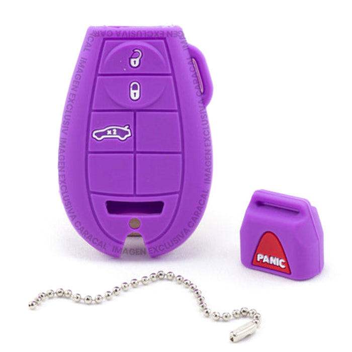 Forro Control Silicone Dodge Charger Challenger Durango Journey 2008-2016 Jeep Grand Cherokee 2008-2020 4 Botones Purpura