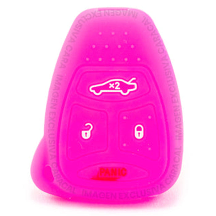 Forro Control Silicone Dodge Caliber 2007-2012 Jeep Commander 2006-2007 Wrangler 2006-2016 Compass 2007-2016 Cherokee Kk 2007-2012 4 Botones Fucsia