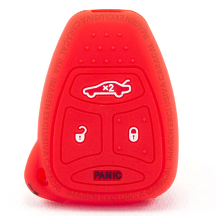 Forro Control Silicone Dodge Caliber 2007-2012 Jeep Commander 2006-2007 Wrangler 2006-2016 Compass 2007-2016 Cherokee Kk 2007-2012 4 Botones Rojo