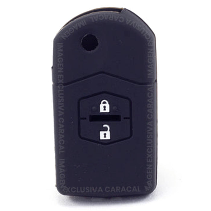 Forro Control Llave Abatible Silicone Mazda 3 5 6 Rx-8 Mx-5 Bt50 Miata Cx-5 Cx-7 Cx-9 Rx-8 Cx-9 2003-2013 2 Botones Negro
