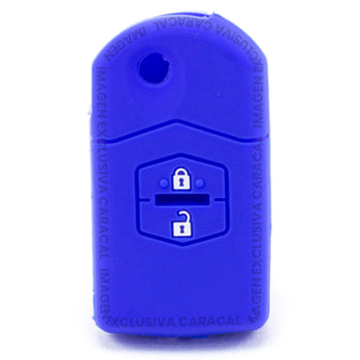 Forro Control Llave Abatible Silicone Mazda 3 5 6 Rx-8 Mx-5 Bt50 Miata Cx-5 Cx-7 Cx-9 Rx-8 Cx-9 2003-2013 2 Botones Azul