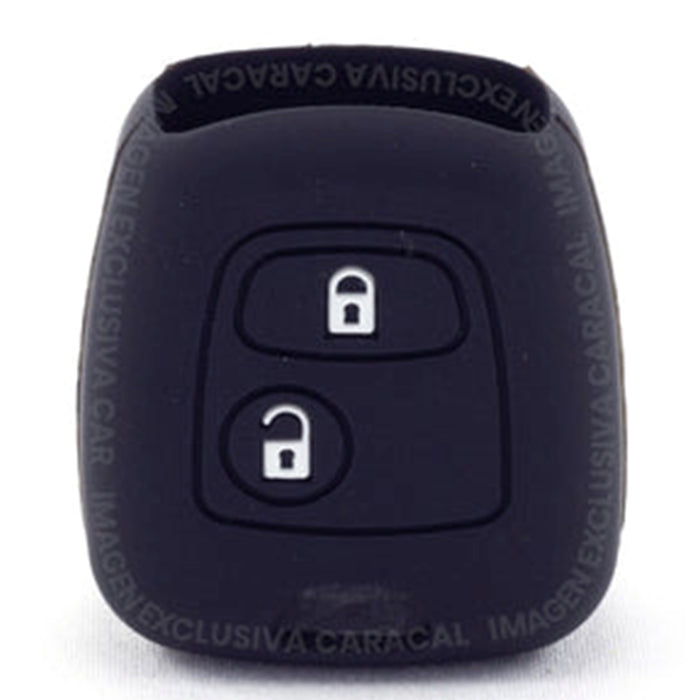 Forro Control Llave Silicone Peugeot 106 206 207 306 307 308 407 806 Partner 2 Botones 2003-2012 Negro