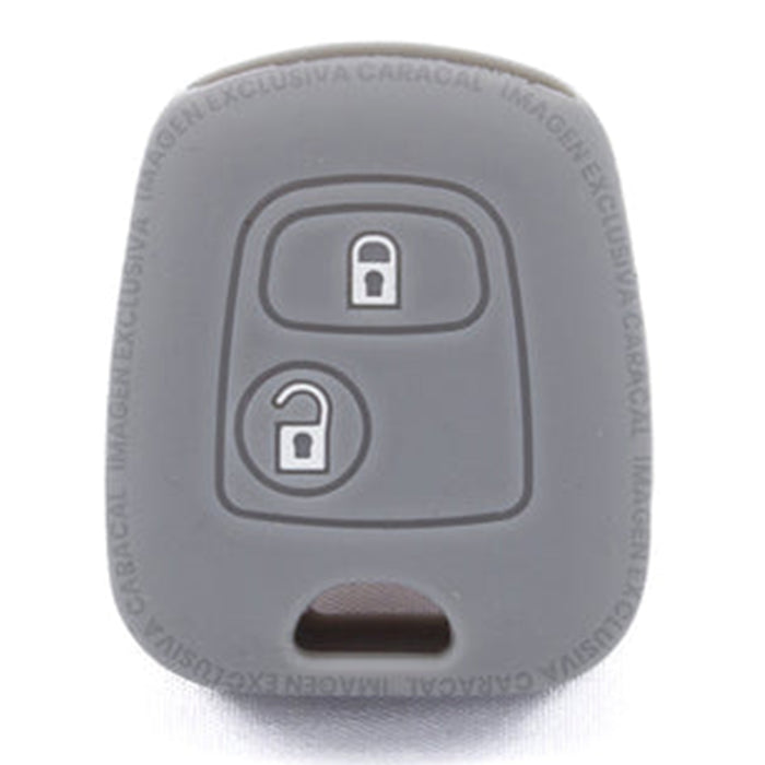 Forro Control Llave Silicone Peugeot 106 206 207 306 307 308 407 806 Partner 2 Botones 2003-2012 Gris