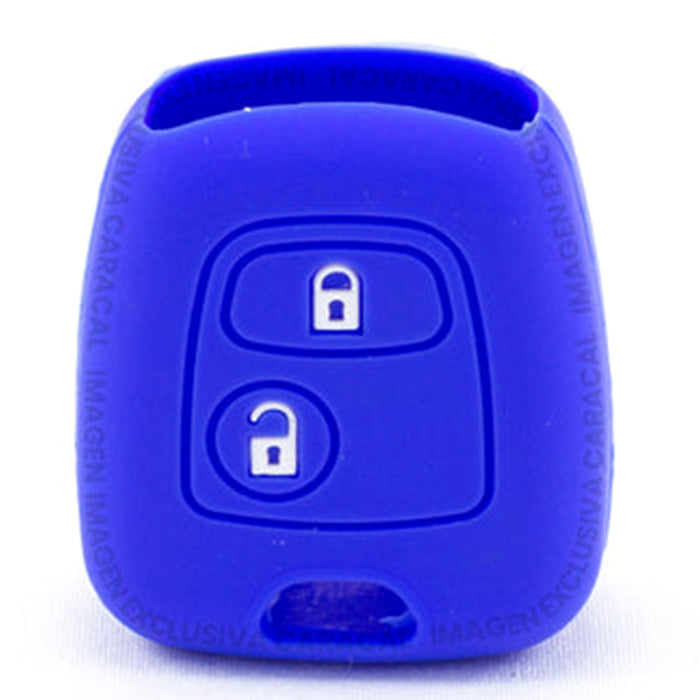 Forro Control Llave Silicone Peugeot 106 206 207 306 307 308 407 806 Partner 2 Botones 2003-2012 Azul