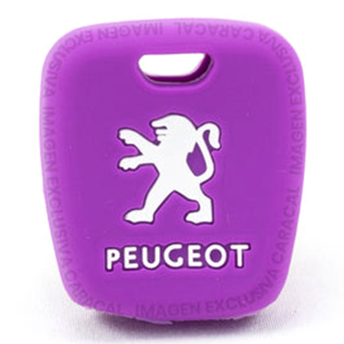 Forro Control Llave Silicone Peugeot 106 206 207 306 307 308 407 806 Partner 2 Botones 2003-2012 Purpura