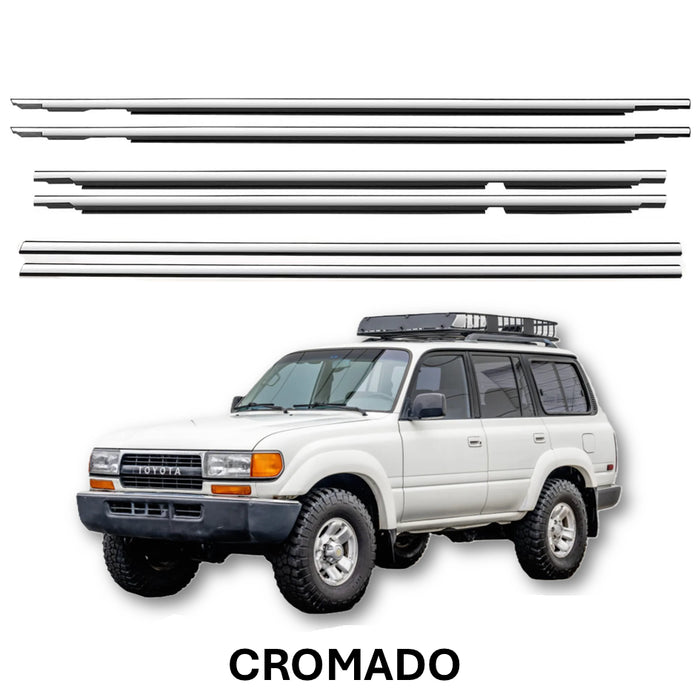 Cepillo Lamevidrio Toyota Land Cruiser Fj80 1990-2009 Autana Burbuja Cromado Externo X6