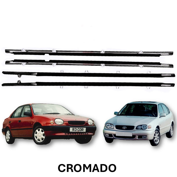 Cepillo Lamevidrio Toyota Corolla 1998-2002 Sapito Cromado Externo X4