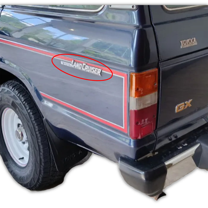 Emblema "Land Cruiser" Guardafango Trasero Toyota Land Cruiser Fj60 Samurai 1984-1990