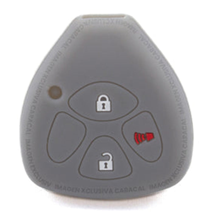 Forro Control Llave Silicone Toyota Yaris Hilux Fortuner 2006-2017 3 Botones Gris