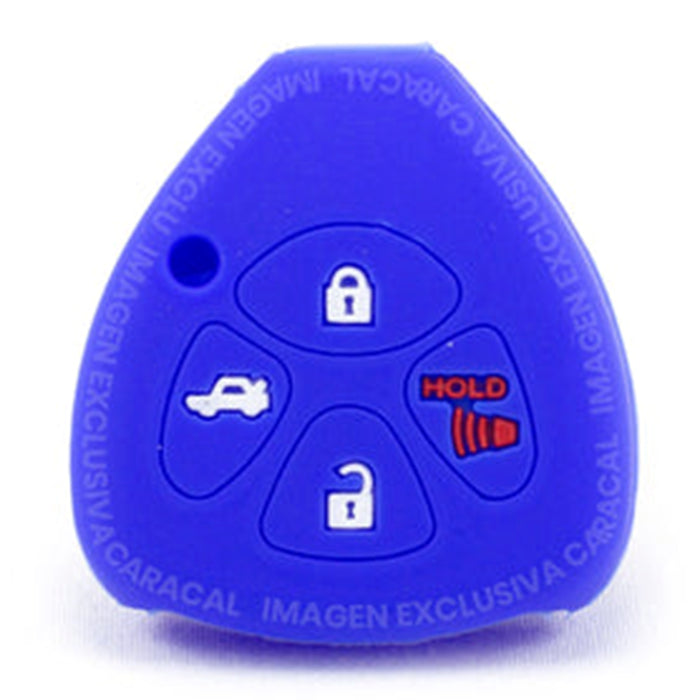 Forro Control Llave Silicone Toyota Yaris Hilux Fortuner 2006-2017 3 Botones Azul