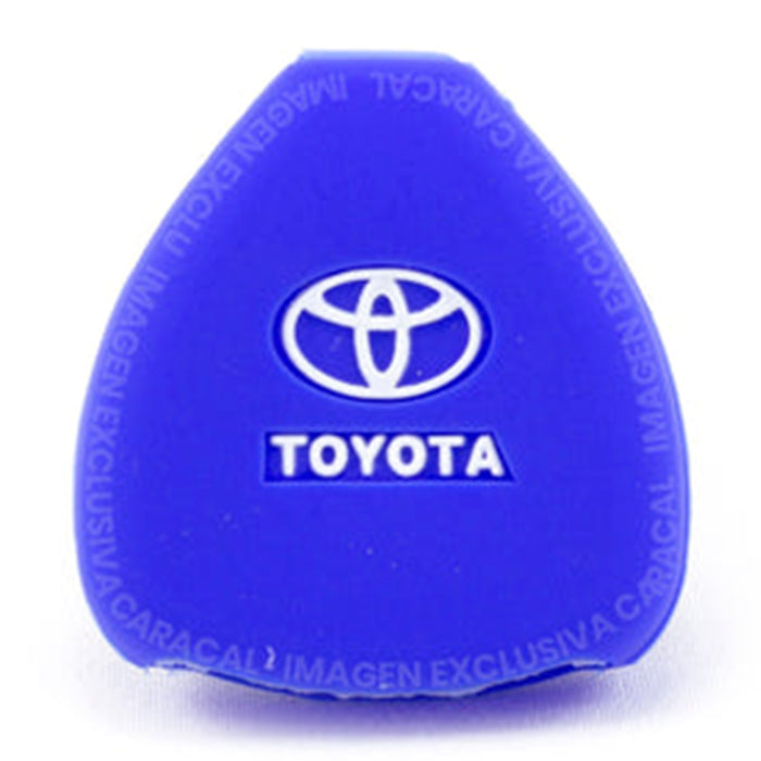 Forro Control Llave Silicone Toyota Yaris Hilux Fortuner 2006-2017 3 Botones Azul