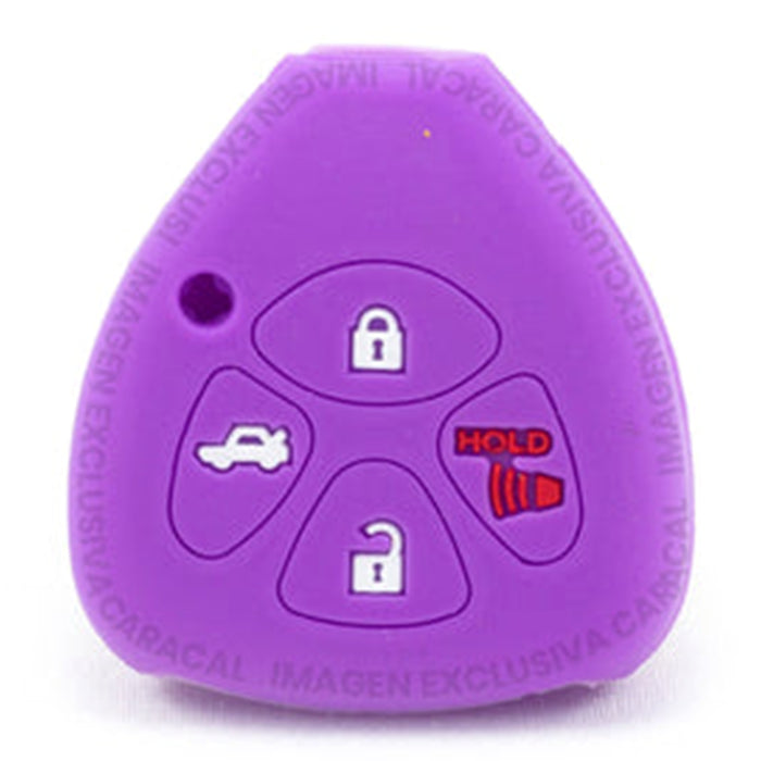 Forro Control Llave Silicone Toyota Yaris Hilux Fortuner 2006-2017 3 Botones Purpura