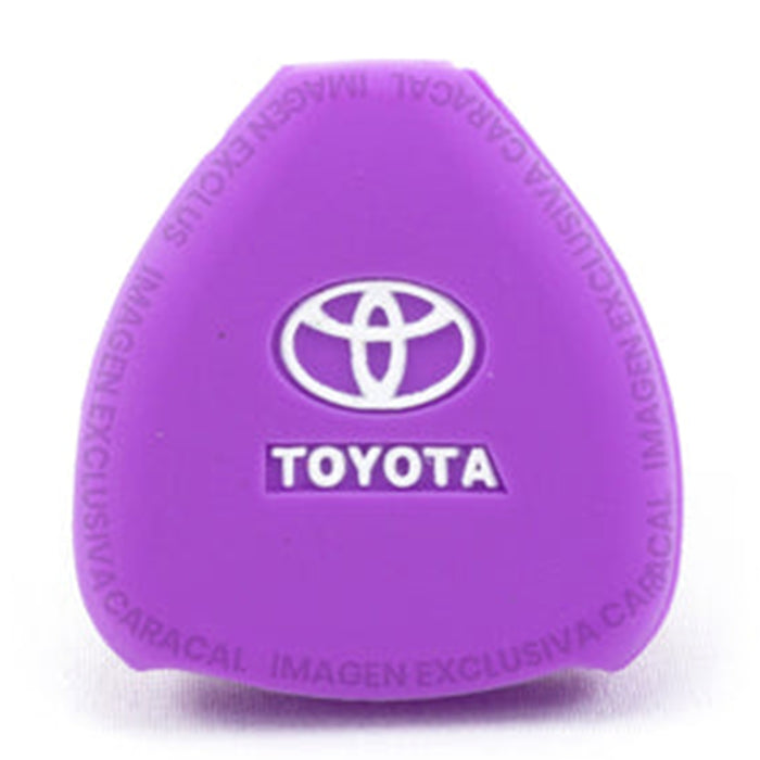 Forro Control Llave Silicone Toyota Yaris Hilux Fortuner 2006-2017 3 Botones Purpura
