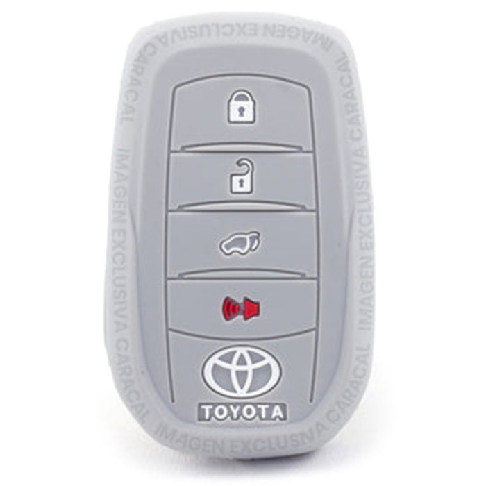Forro Control Silicone Toyota Corolla Cross Land Cruiser Lc300 2021-2023 Hilux Revo Fortuner Dubai 2015-2025 4 Botones Gris