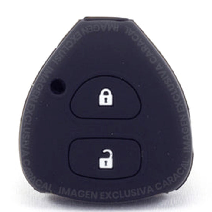 Forro Control Llave Silicone Toyota Yaris 2006-2011 2 Botones Negro
