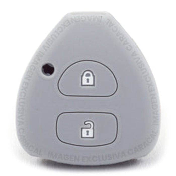 Forro Control Llave Silicone Toyota Yaris 2006-2011 2 Botones Gris