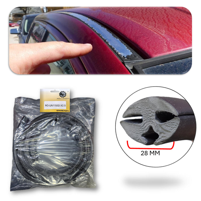 Goma Platina Moldura Canal Techo 28mm Universal Pack 2.5 Metros