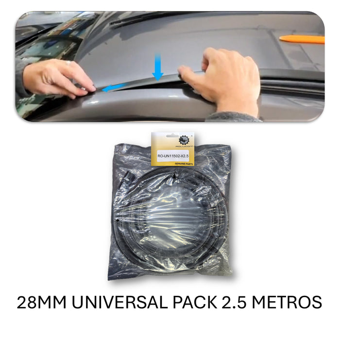 Goma Platina Moldura Canal Techo 28mm Universal Pack 2.5 Metros