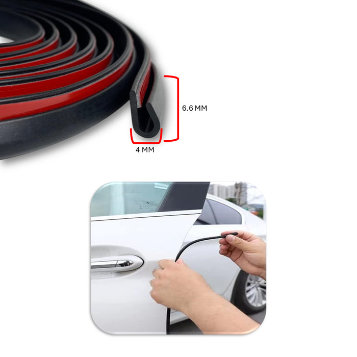Goma Protector Filo Puerta Antichoque Universal Rollo Negro