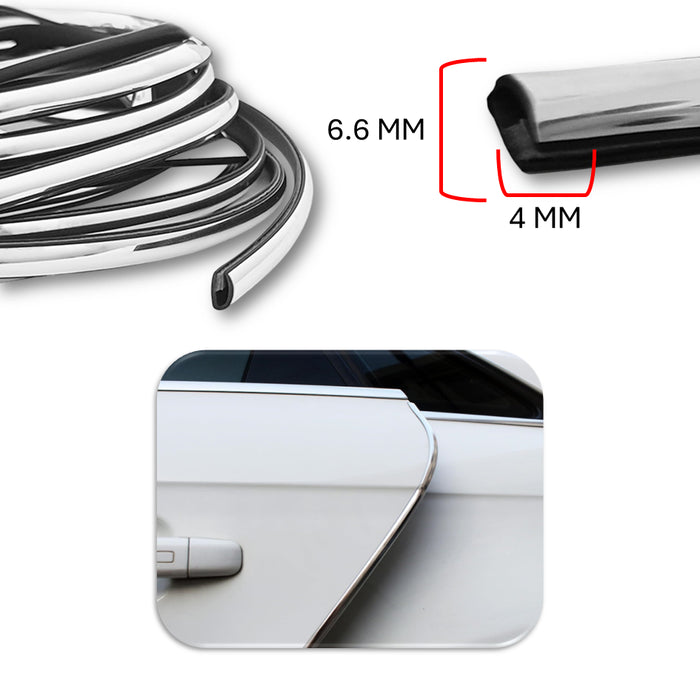 Goma Protector Filo Puerta Antichoque Universal Rollo Cromado