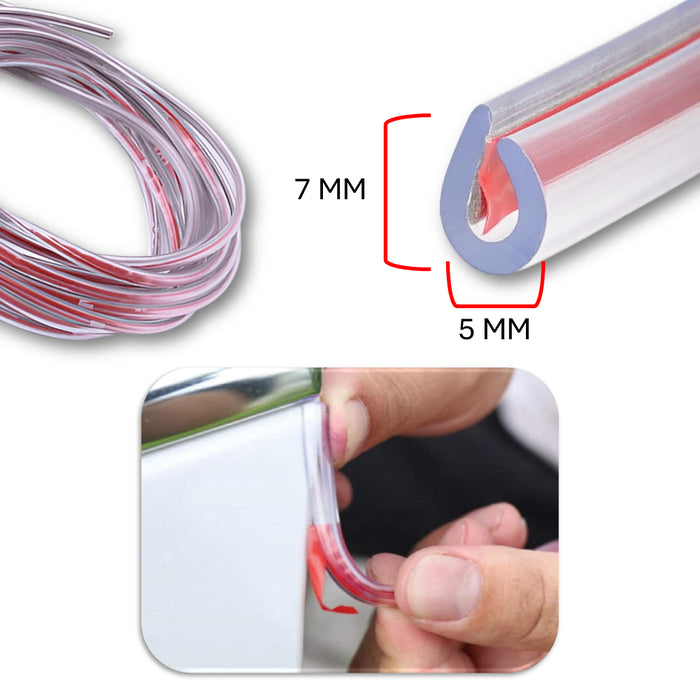Goma Protector Filo Puerta Antichoque Universal Rollo Transparente