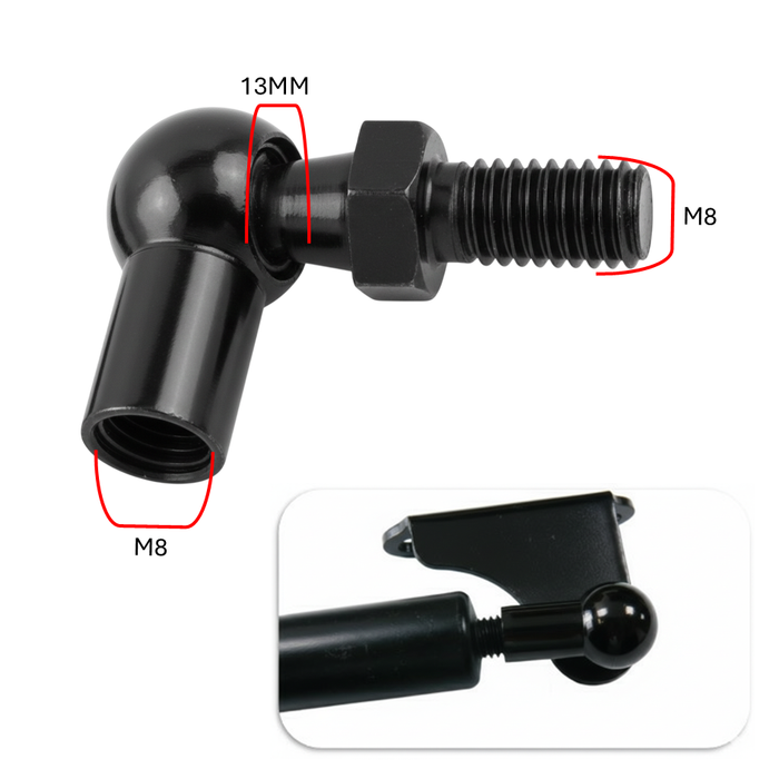 Punta Gato Amortiguador Macho M8 y Hembra M8 Bola 13MM Metal X2