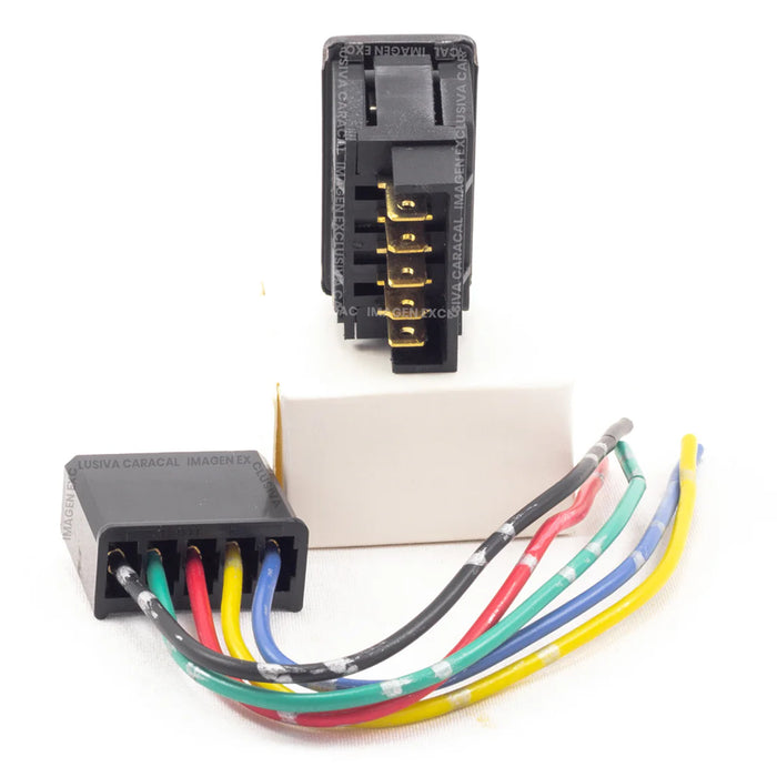 Boton Elevavidrios 12V Con Conector 5 Pines Universal