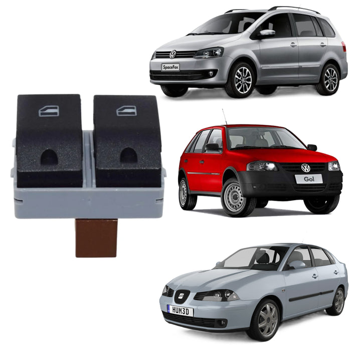 Mando Control Suiche Elevavidrios Seat Ibiza Cordoba Volkswagen Gol Polo Parati Saveiro Fox Crossfox Spacefox 2001-2013 Conector Marrón