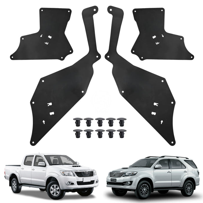 Faldones Motor Toyota Hilux Fortuner 2006-2017 Juego X4 FALDONES MOTOR