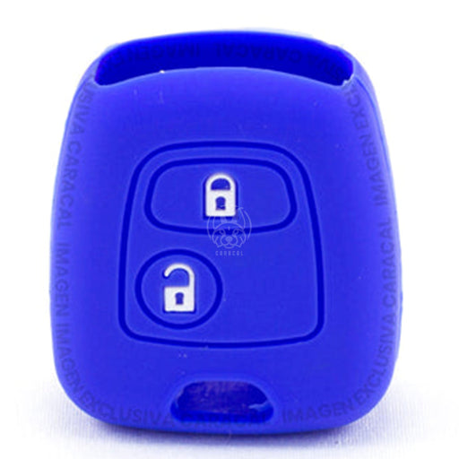 Forro Control Llave Silicone Peugeot 106 206 207 306 307 308 407 806 Partner 2 Botones 2003-2012 Azul FORRO LLAVE