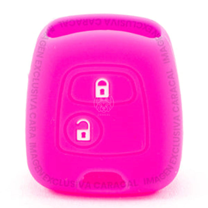 Forro Control Llave Silicone Peugeot 106 206 207 306 307 308 407 806 Partner 2 Botones 2003-2012 Fucsia FORRO LLAVE