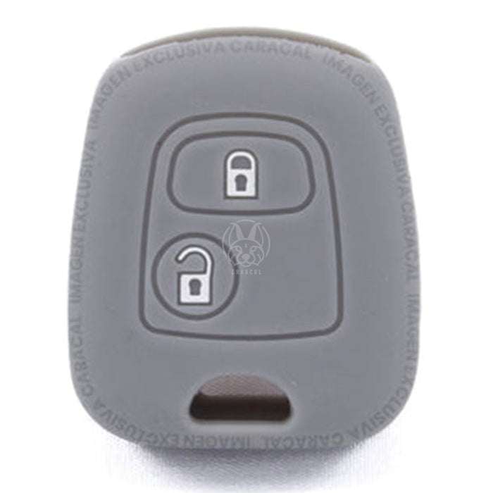 Forro Control Llave Silicone Peugeot 106 206 207 306 307 308 407 806 Partner 2 Botones 2003-2012 Gris FORRO LLAVE