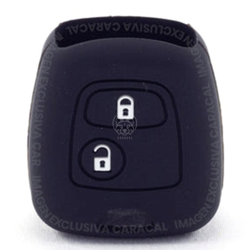Forro Control Llave Silicone Peugeot 106 206 207 306 307 308 407 806 Partner 2 Botones 2003-2012 Negro FORRO LLAVE