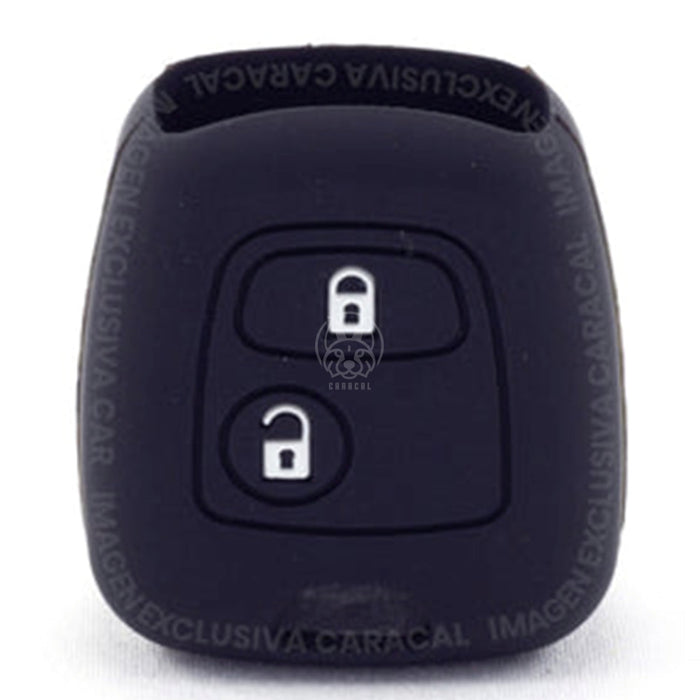 Forro Control Llave Silicone Peugeot 106 206 207 306 307 308 407 806 Partner 2 Botones 2003-2012 Negro FORRO LLAVE