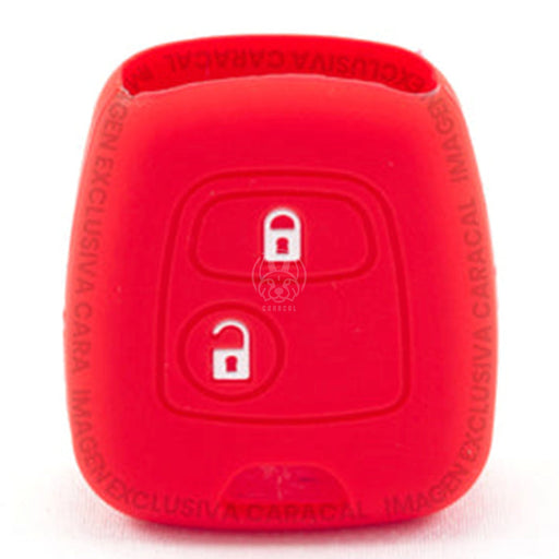 Forro Control Llave Silicone Peugeot 106 206 207 306 307 308 407 806 Partner 2 Botones 2003-2012 Rojo FORRO LLAVE