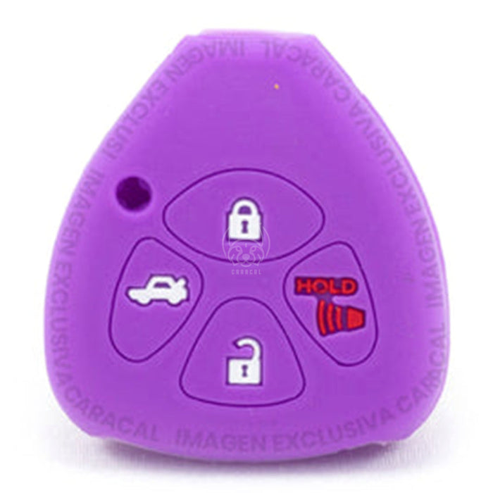 Forro Control Llave Silicone Toyota Yaris Hilux Fortuner 2006-2017 3 Botones Purpura FORRO LLAVE CONTROL
