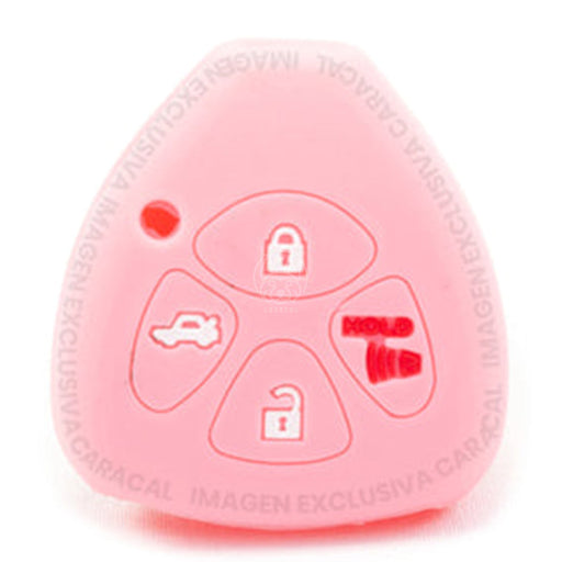 Forro Control Llave Silicone Toyota Yaris Hilux Fortuner 2006-2017 3 Botones Rosado FORRO LLAVE CONTROL