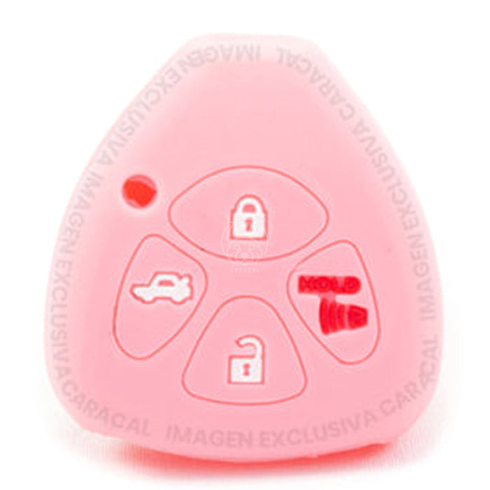 Forro Control Llave Silicone Toyota Yaris Hilux Fortuner 2006-2017 3 Botones Rosado FORRO LLAVE CONTROL