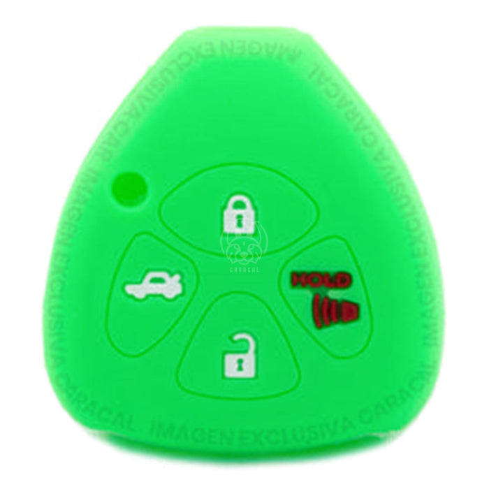 Forro Control Llave Silicone Toyota Yaris Hilux Fortuner 2006-2017 3 Botones Verde FORRO LLAVE CONTROL