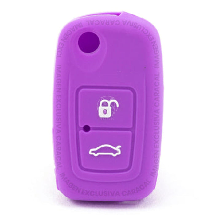 Forro Control Silicone Chery A520 Tiggo 2007-2012 Orinoco 2011-2016 2 Botones Purpura FORRO LLAVE CONTROL