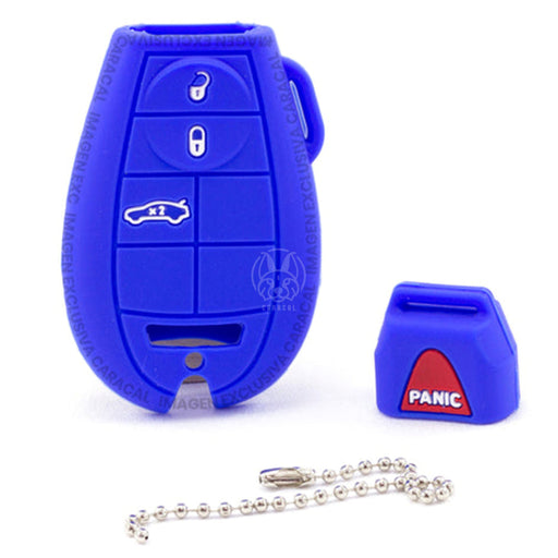 Forro Control Silicone Dodge Charger Challenger Durango Journey 2008-2016 Jeep Grand Cherokee 2008-2020 4 Botones Azul