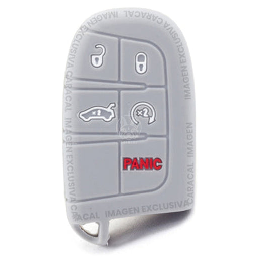 Forro Control Silicone Dodge Charger Challenger Durango Journey 2011-2023 Jeep Grand Cherokee 2014-2023 5 Botones Gris