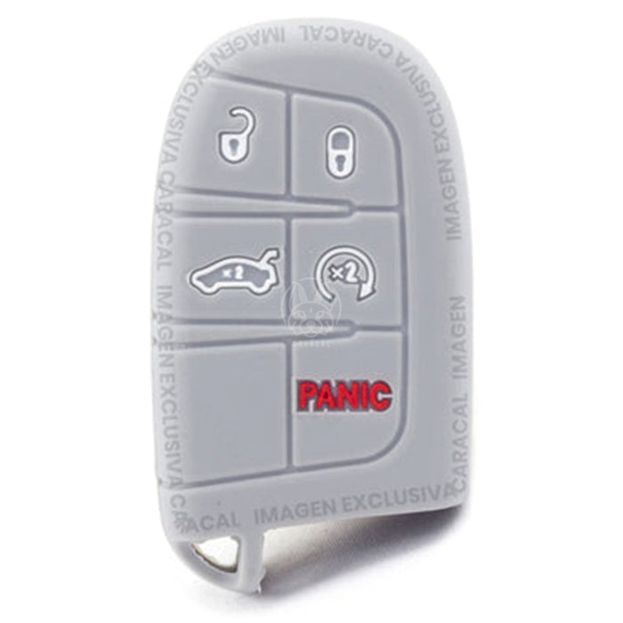 Forro Control Silicone Dodge Charger Challenger Durango Journey 2011-2023 Jeep Grand Cherokee 2014-2023 5 Botones Gris