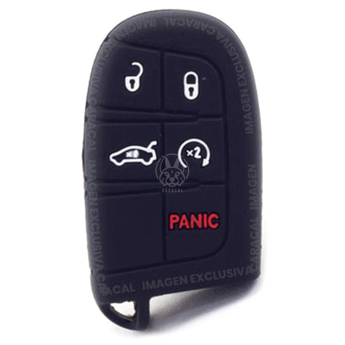 Forro Control Silicone Dodge Charger Challenger Durango Journey 2011-2023 Jeep Grand Cherokee 2014-2023 5 Botones Negro