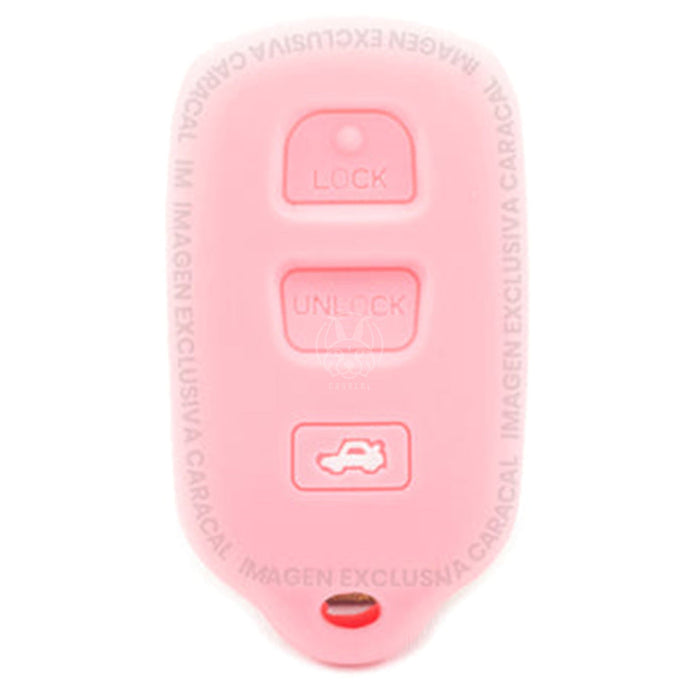 Forro Control Silicone Toyota Camry 2002-2006 Sequoia 2001-2008 4Runner 1999-2009 3 Botones Rosado FORRO LLAVE CONTROL