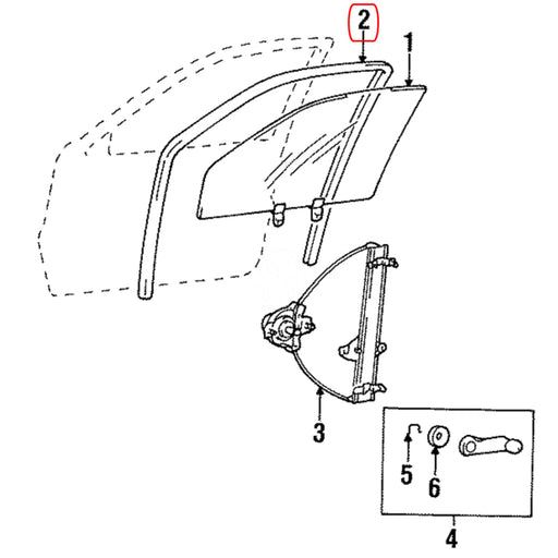 Goma Corredera Vidrio Hyundai Accent 1995-2006 Delantero Derecho GOMA CORREDERA VIDRIO