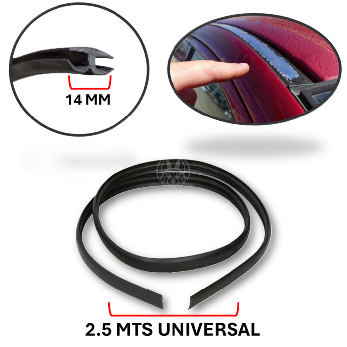 Goma Platina Moldura Canal Techo 14mm Universal GOMA CANAL TECHO